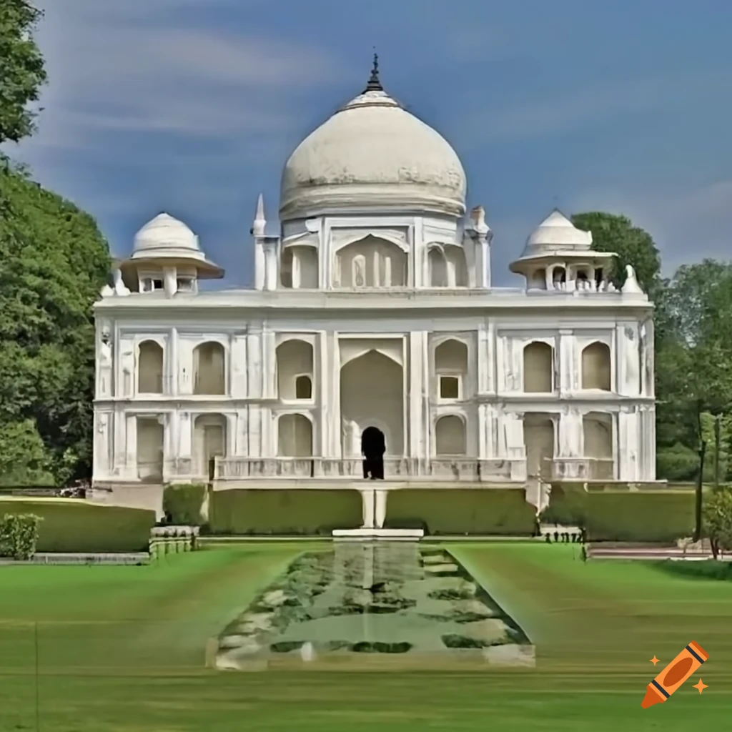 frontal elevation of a Mughal-style palace