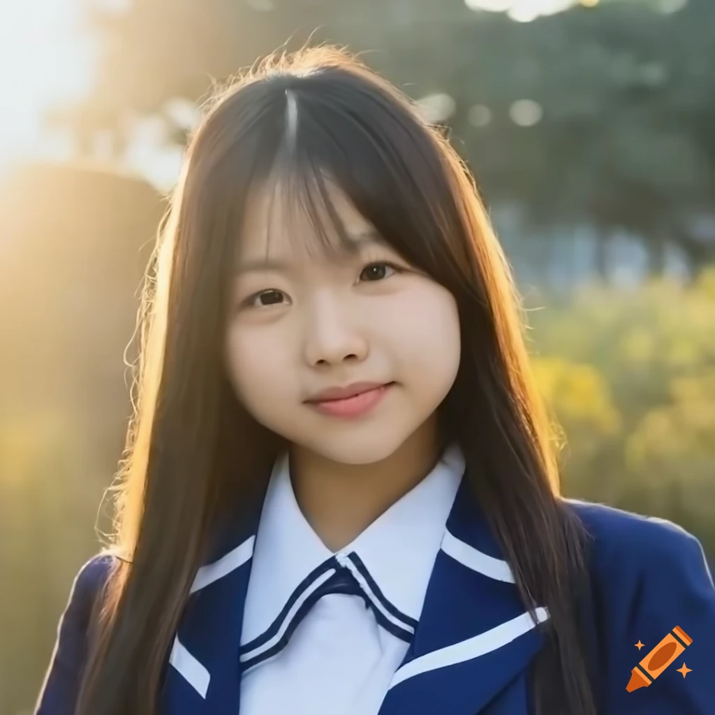 portrait of a Japanese girl in school uniform