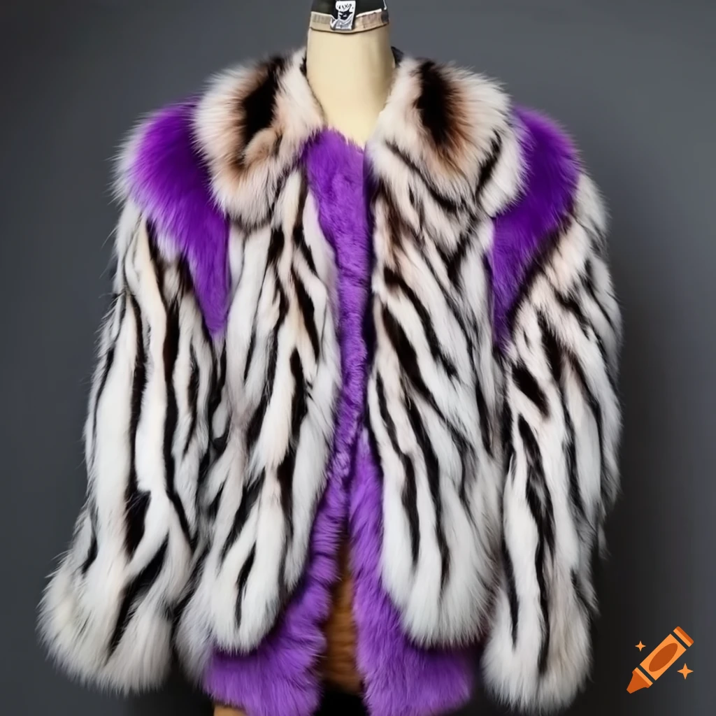 Purple zebra print fur jacket on Craiyon