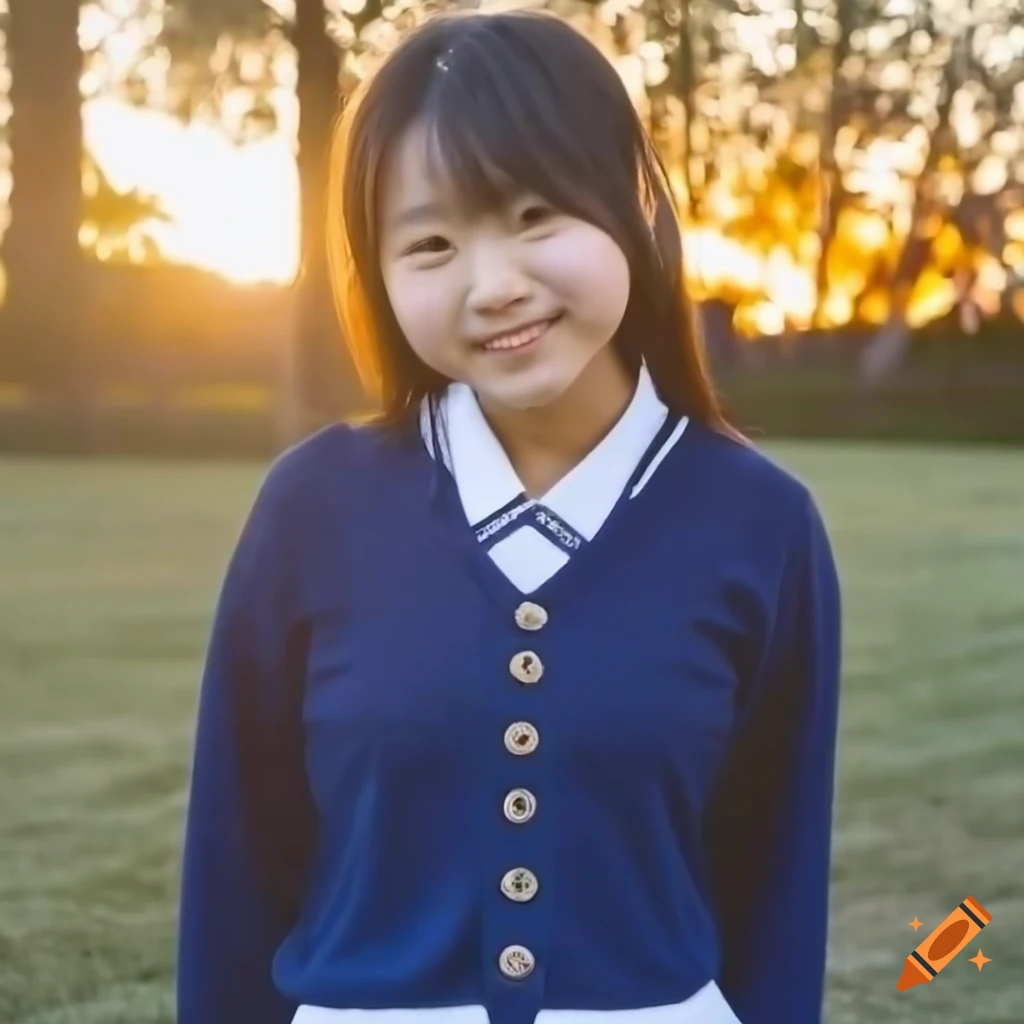 portrait of a cute Japanese girl in school uniform