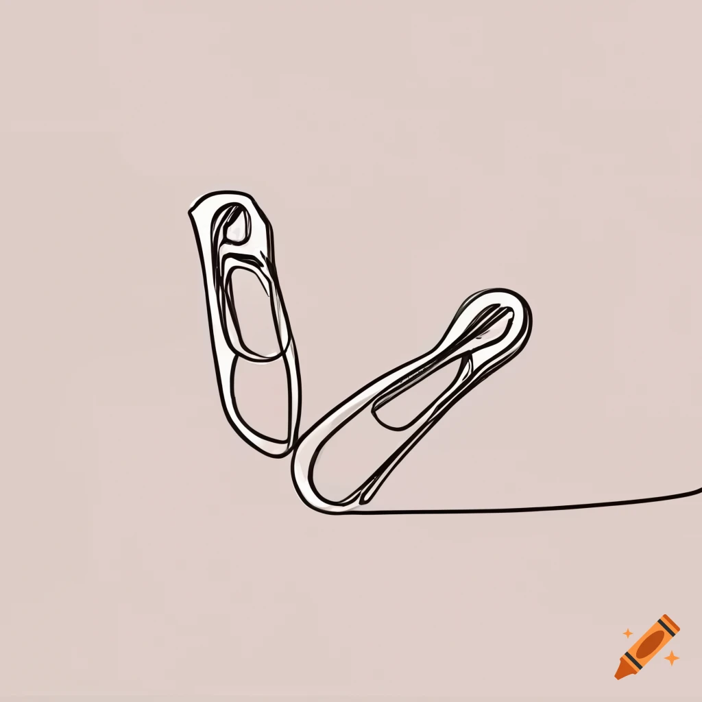 Minimalist one line drawing of three safety pins