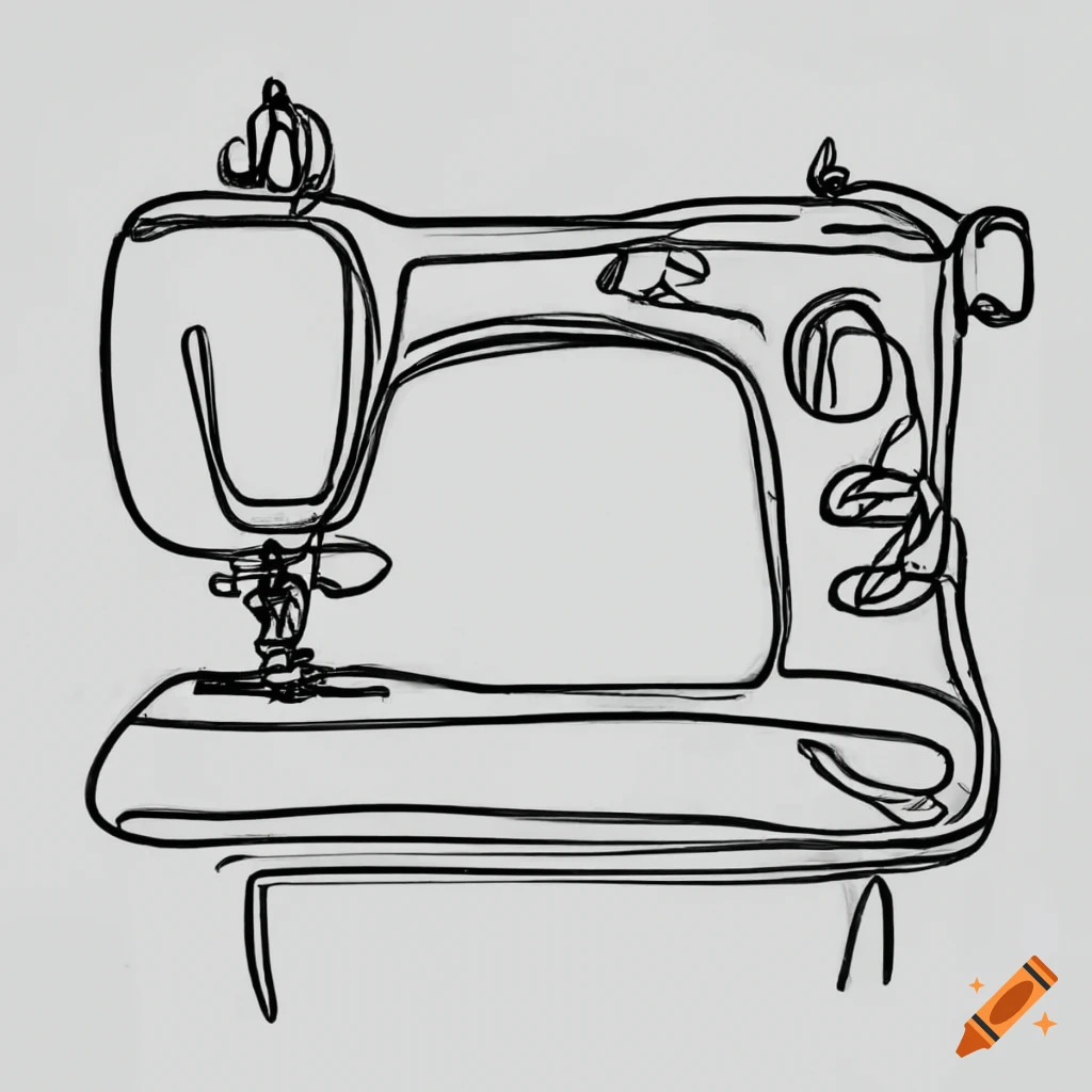 Vintage sewing machine illustration Cut Out Stock Images & Pictures - Alamy