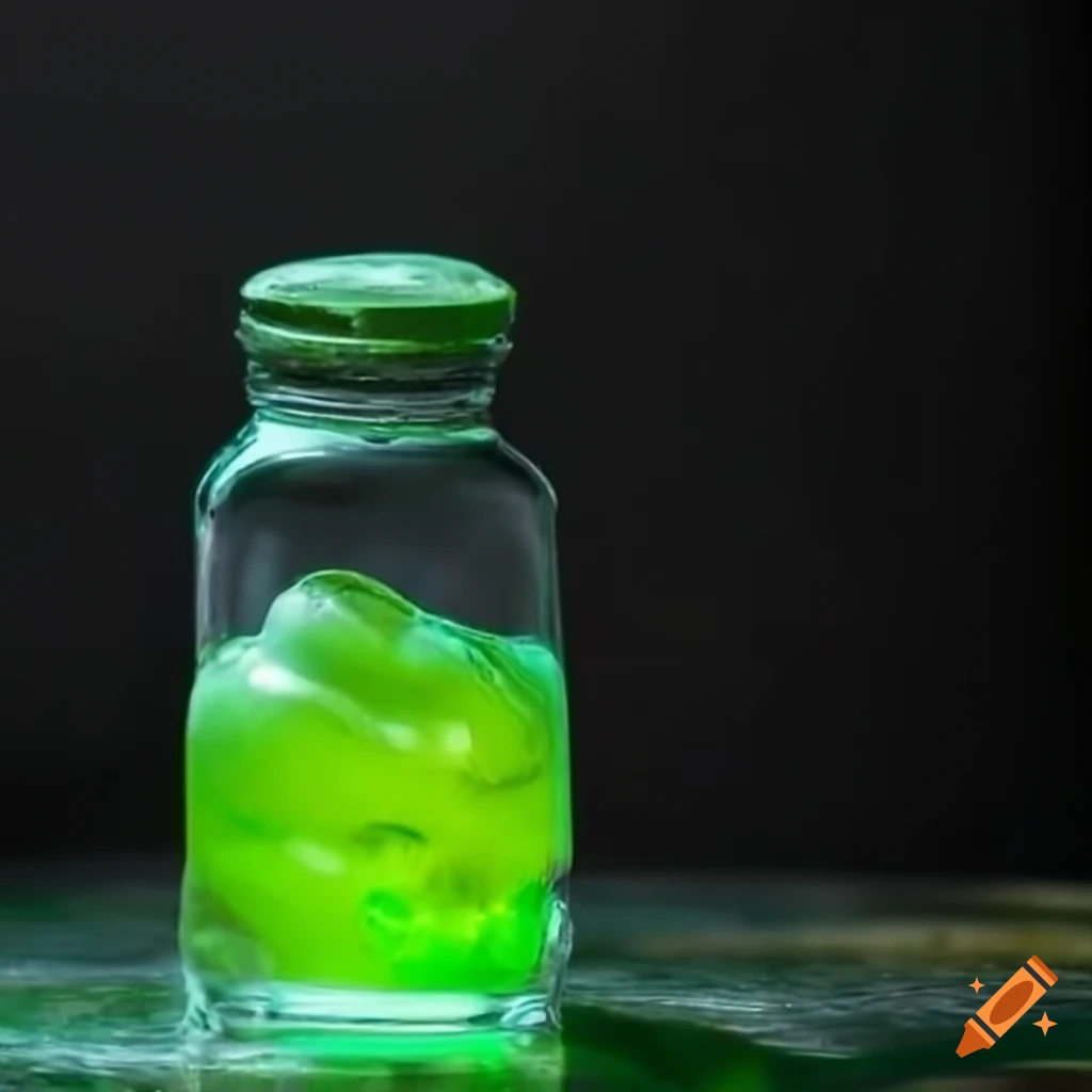 green magic gum in a bottle on a desk