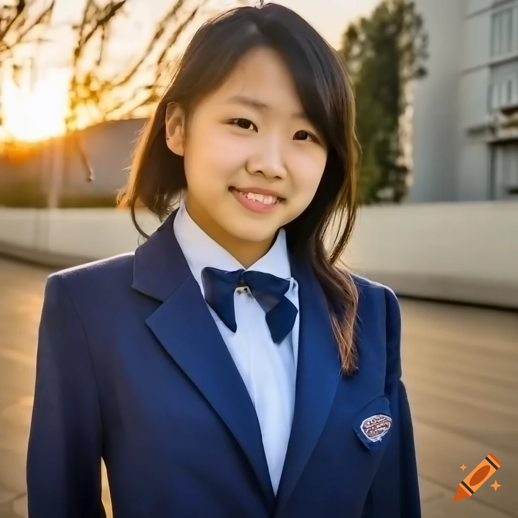 portrait of a Japanese girl in school uniform