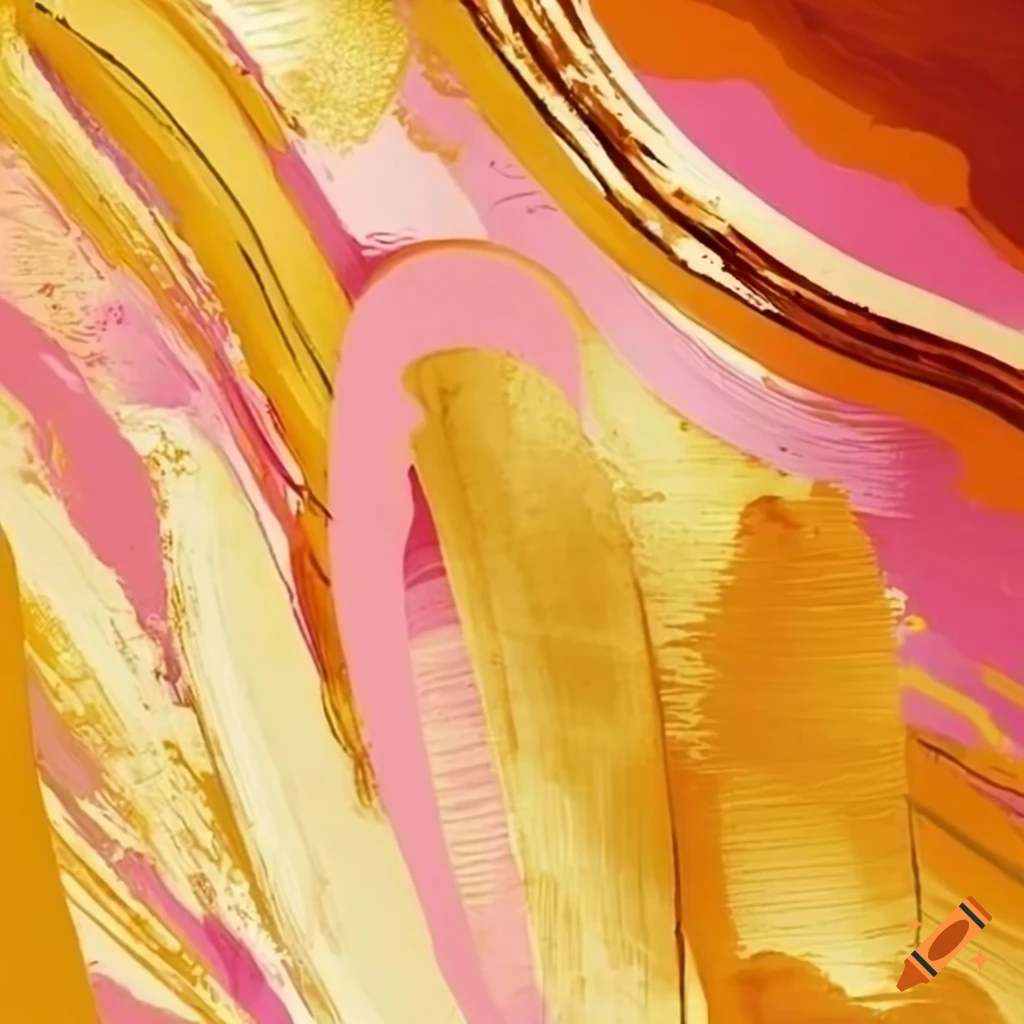 colourful abstract artwork with golden accents