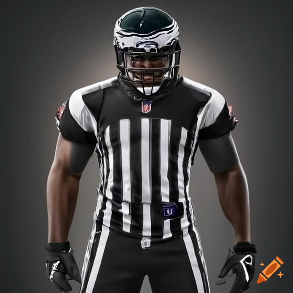 Realistic Nfl Referee Uniform In Philadelphia Eagles Colors On Craiyon
