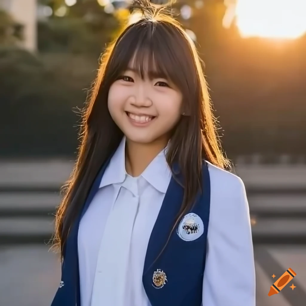 portrait of a Japanese girl in school uniform