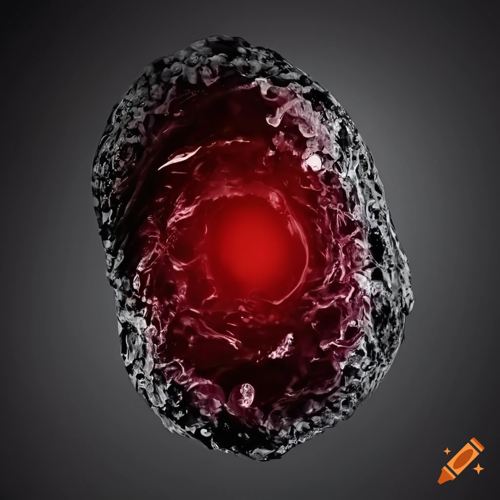 fluid art in red, black, and white