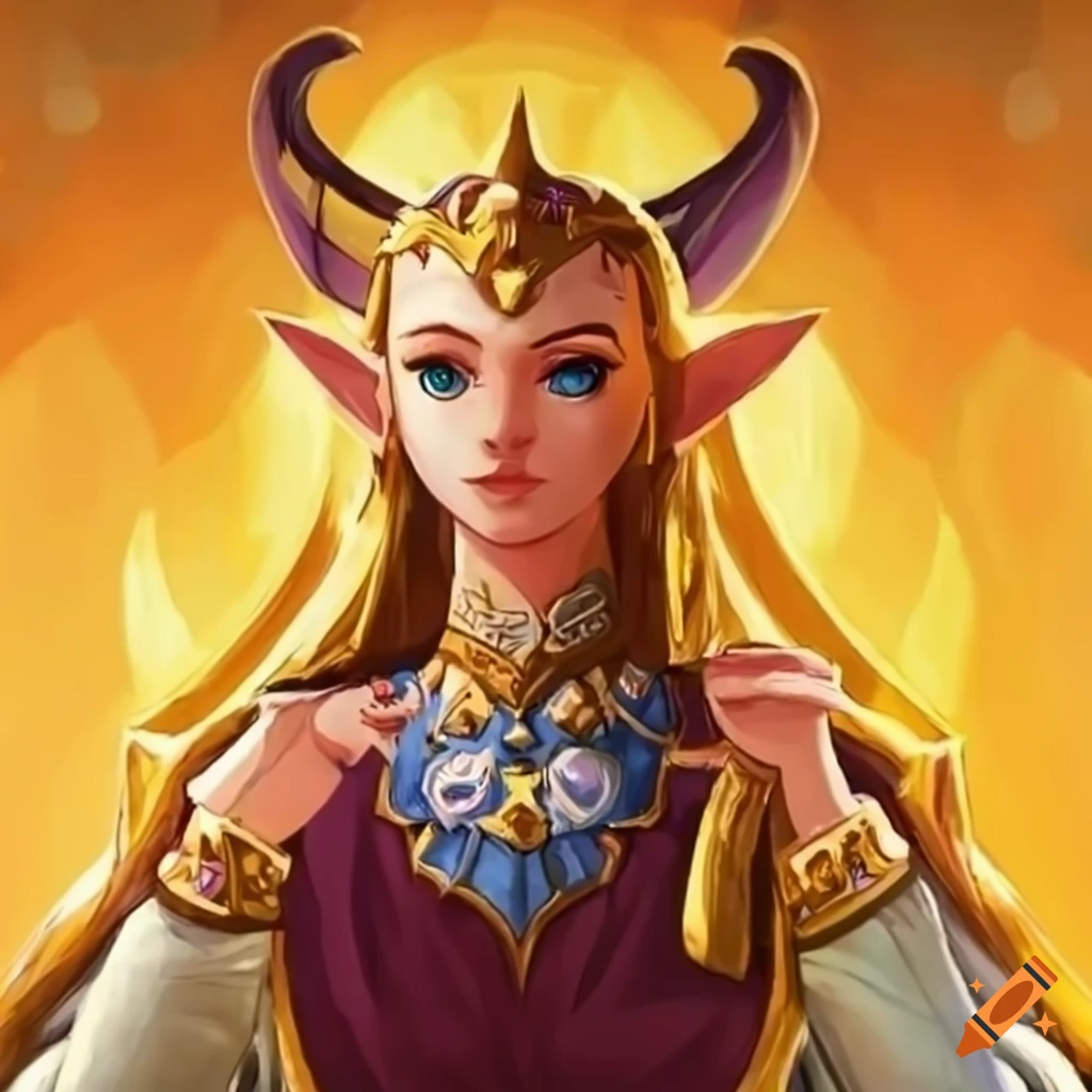 Zelda sitting on her throne on Craiyon