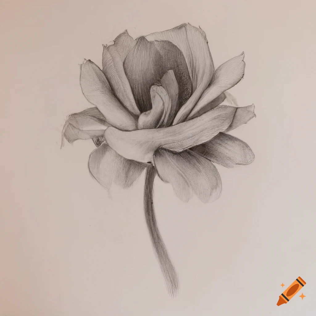 Rose Flower Art Drawing - Drawing Skill
