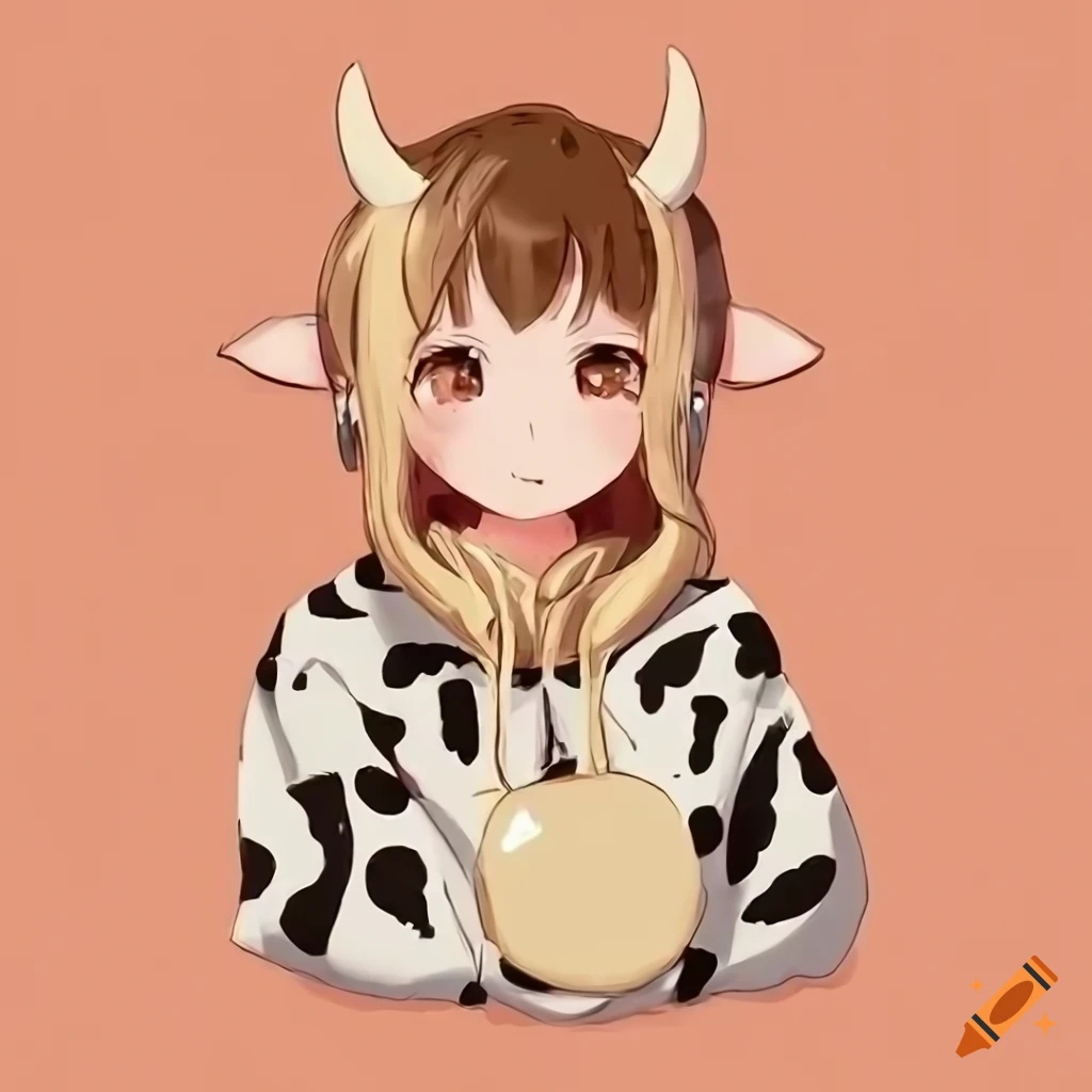 Cute anime baby highland cow on Craiyon