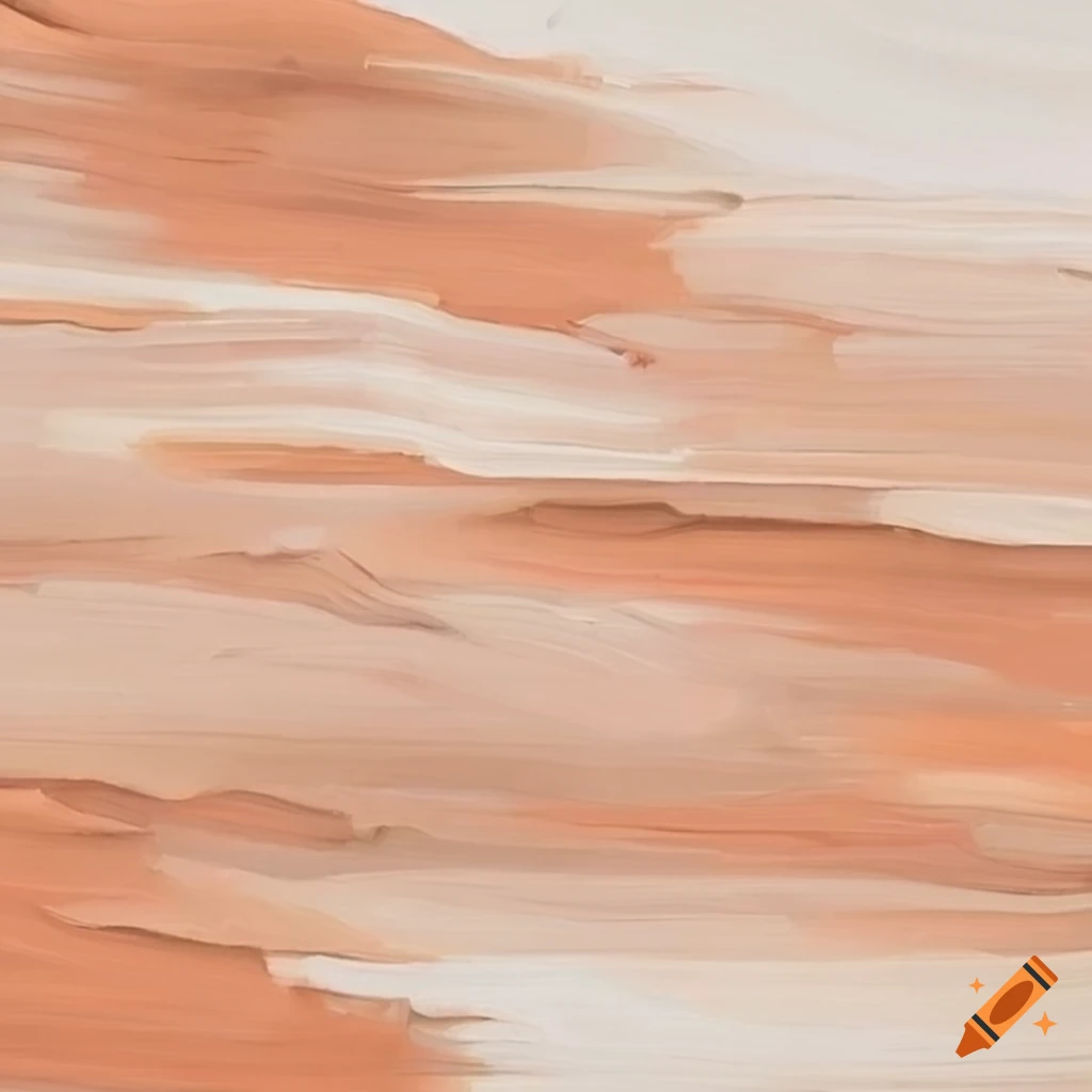 Abstract painting with beige and peach colors