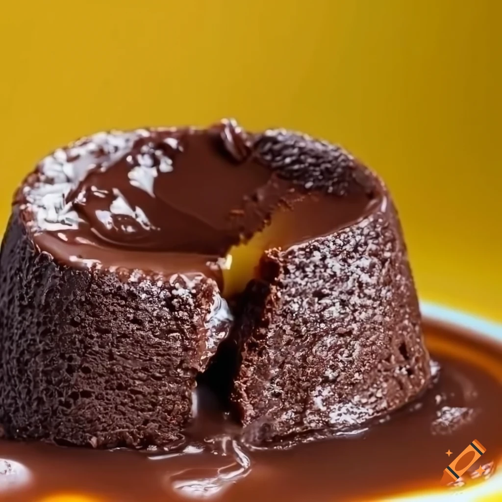 Molten lava cake with chocolate and ice cream on Craiyon