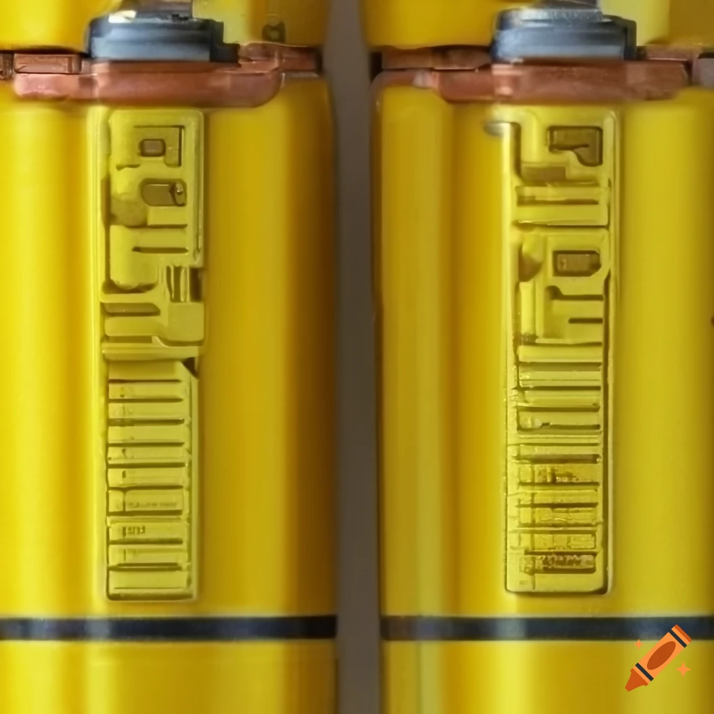 Closeup of a yellow duracell aa battery on Craiyon