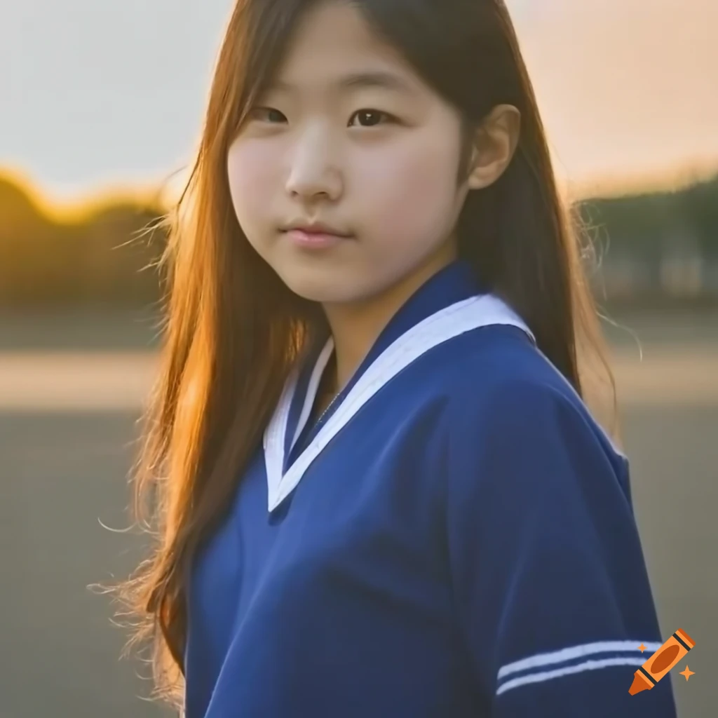 portrait of a Japanese girl in school uniform
