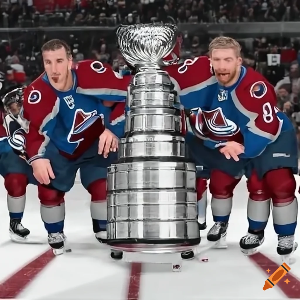 Colorado Avalanche Player Lifting Stanley Cup 