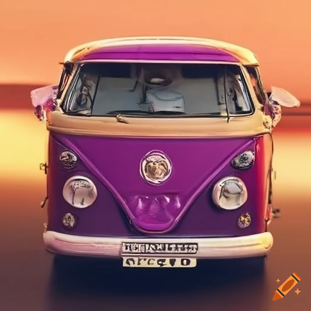 Retro Combi Volkswagen With Flowers On Craiyon