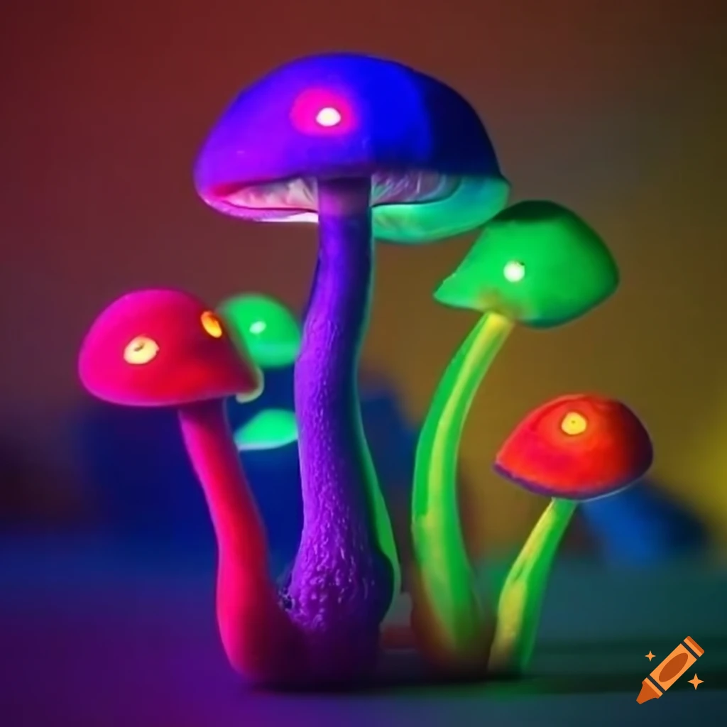 neon mushrooms in Las Vegas