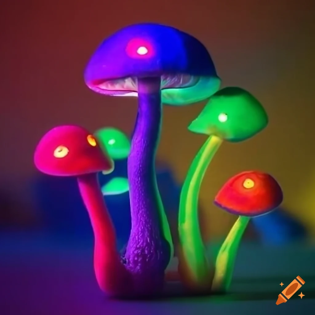 Neon Mushrooms In Las Vegas On Craiyon