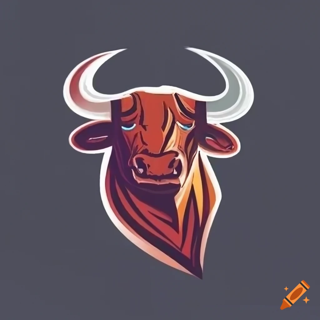 Premium Vector | Bull head logo design abstract drawing bull face black  icon of bull with horns