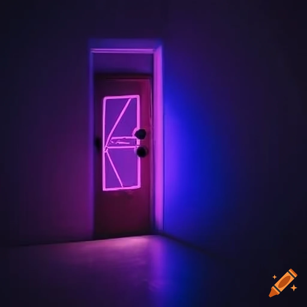 Neon Sign Of back Door In A Space themed Design On Craiyon
