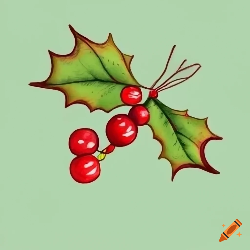 Simple Line Drawing Of Mistletoe On Craiyon
