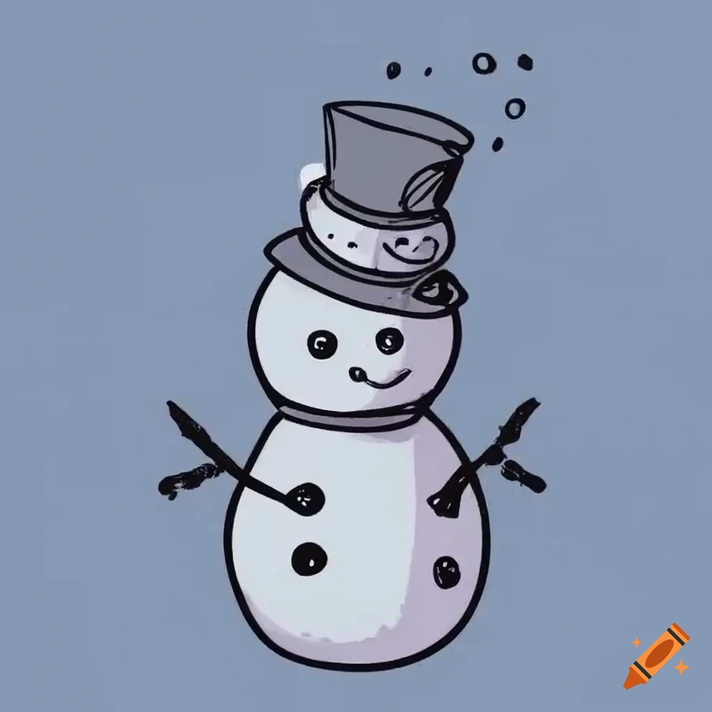 Premium Vector | Draw banner cute snowman in snow christmas and winter