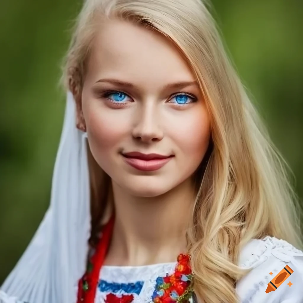 Portrait Of A Young Swedish Woman In Traditional Folk Dress On Craiyon