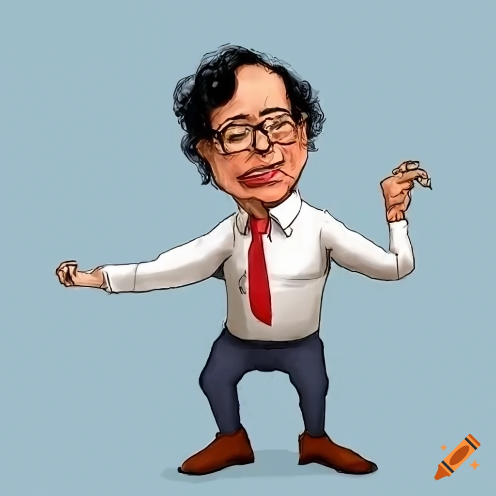 cartoon depiction of Gustavo Petro Urrego