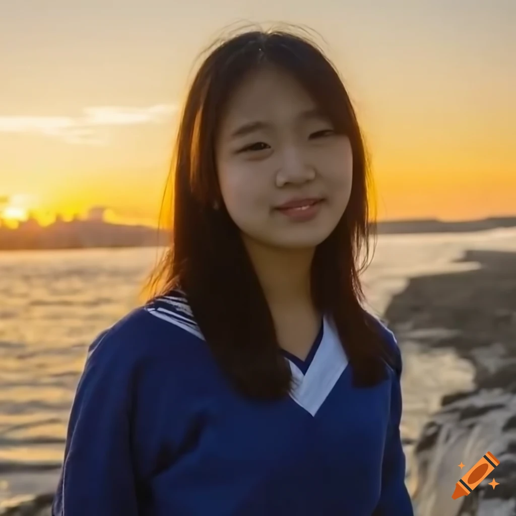 portrait of a young Japanese girl in school uniform