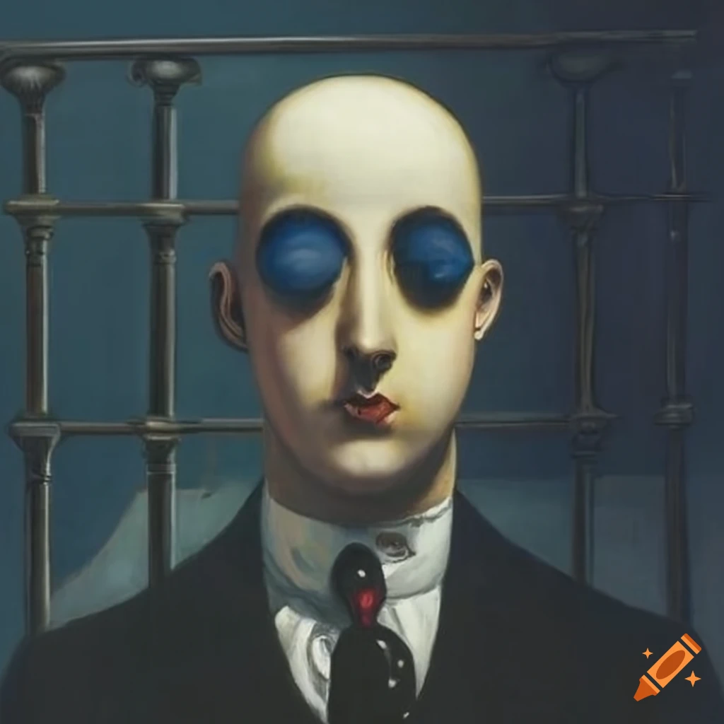 Surreal painting inspired by rené magritte