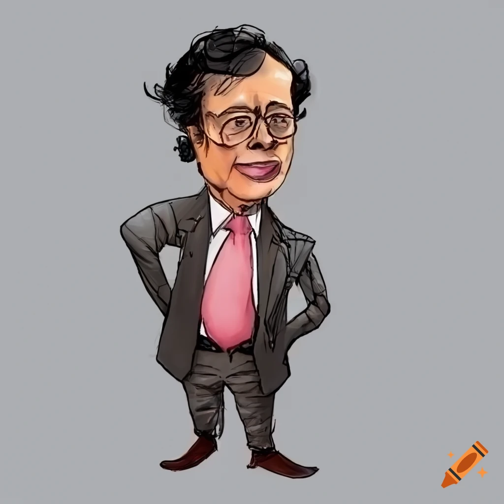 Gustavo petro urrego comic character with expressive facial expressions ...