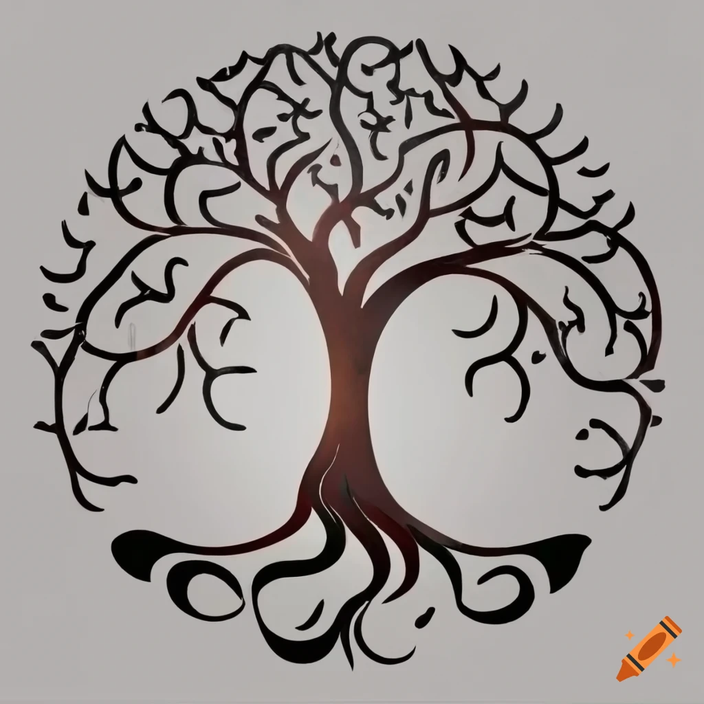 Tree Of Life With Sun And Moon Stencil On Craiyon