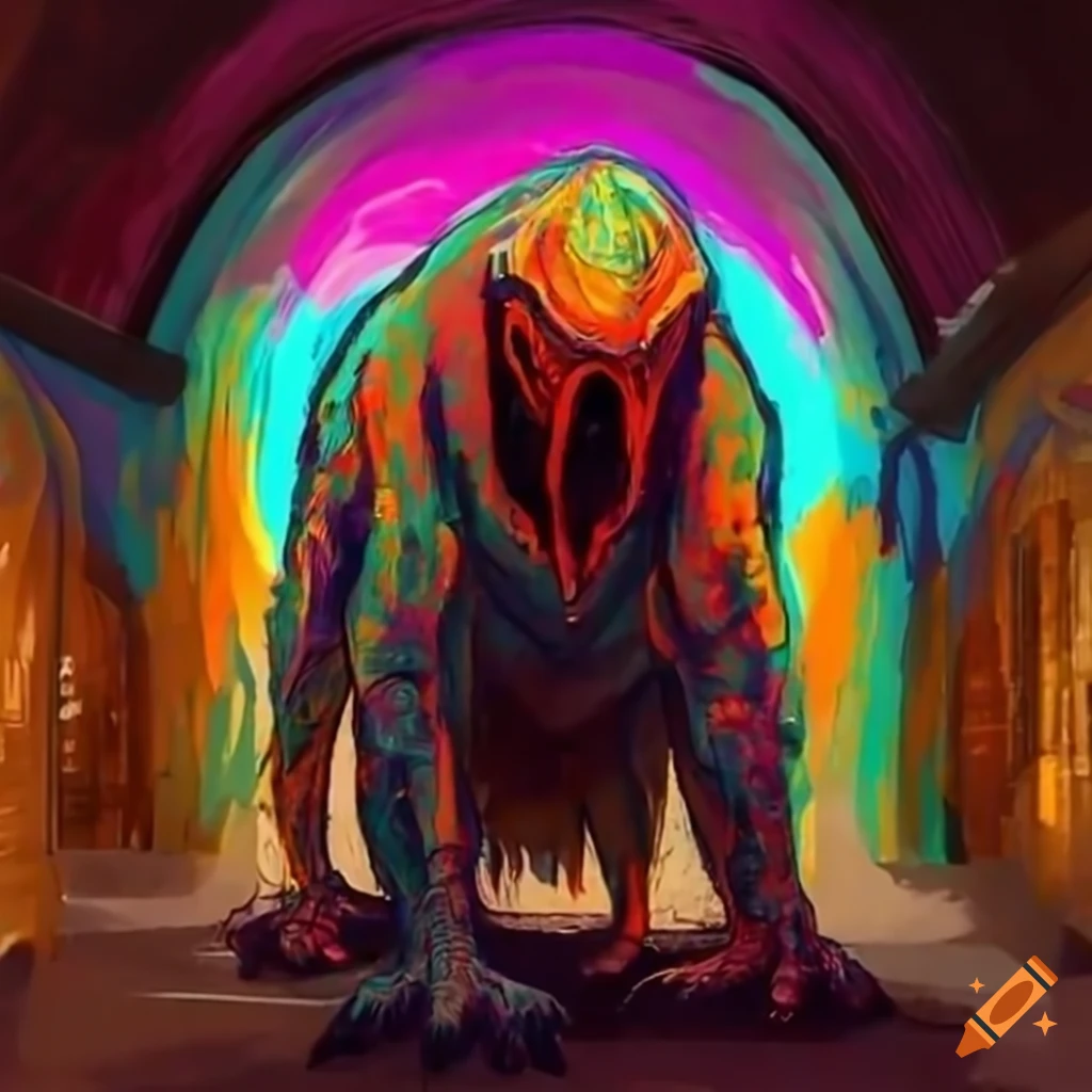 Image of a mysterious creature in underground tunnels