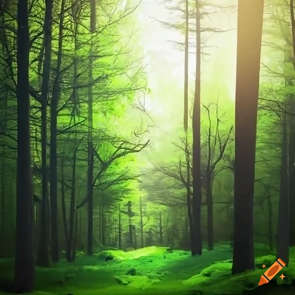 Drone View Of A Realistic Forest During Daytime On Craiyon