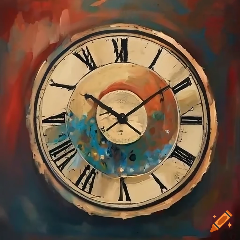 Elegant clock with dotted hour markers on Craiyon