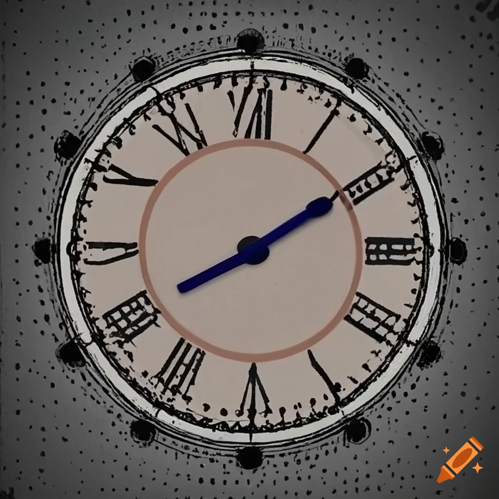 Elegant clock with dotted hour markers on Craiyon