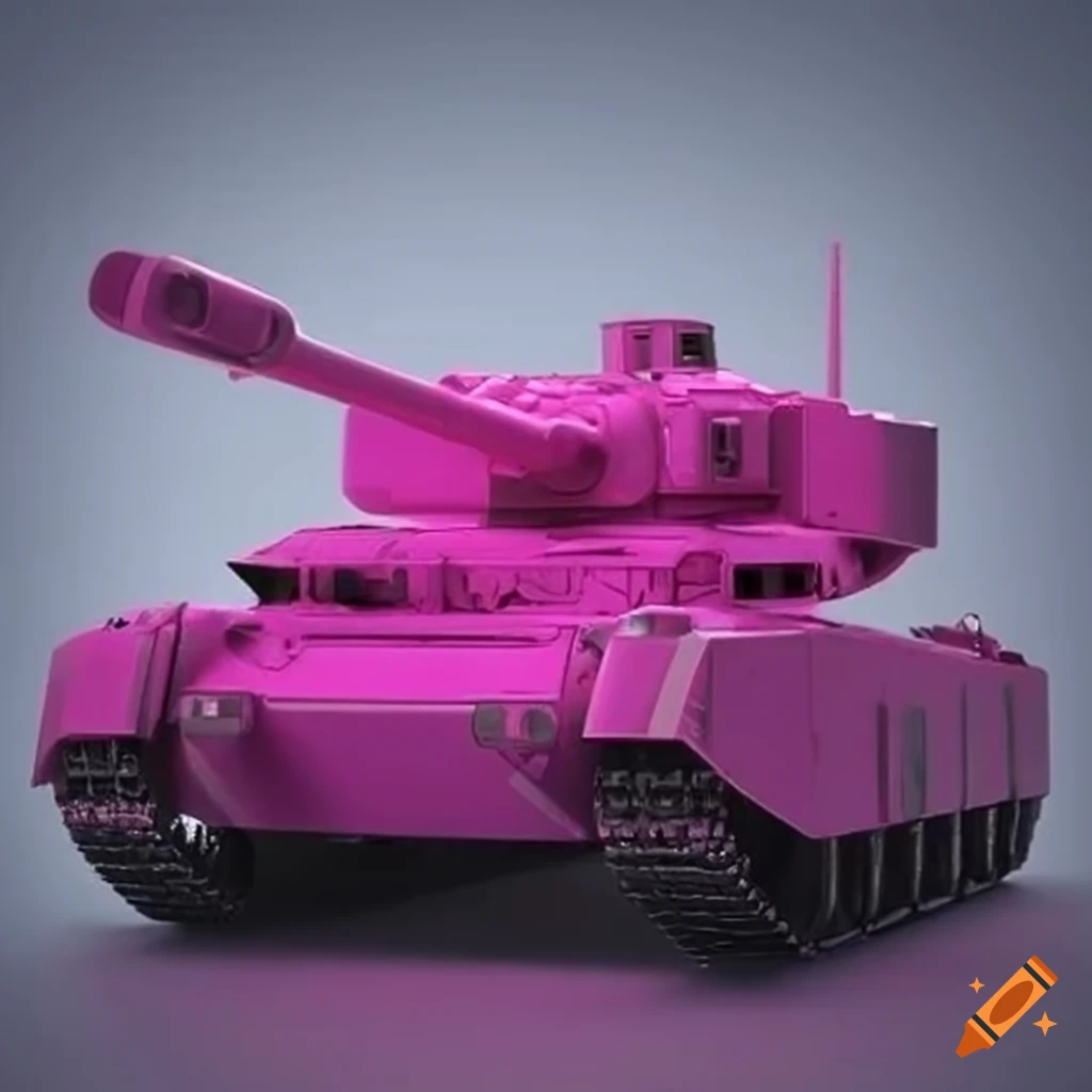 Hot pink battle tank on Craiyon
