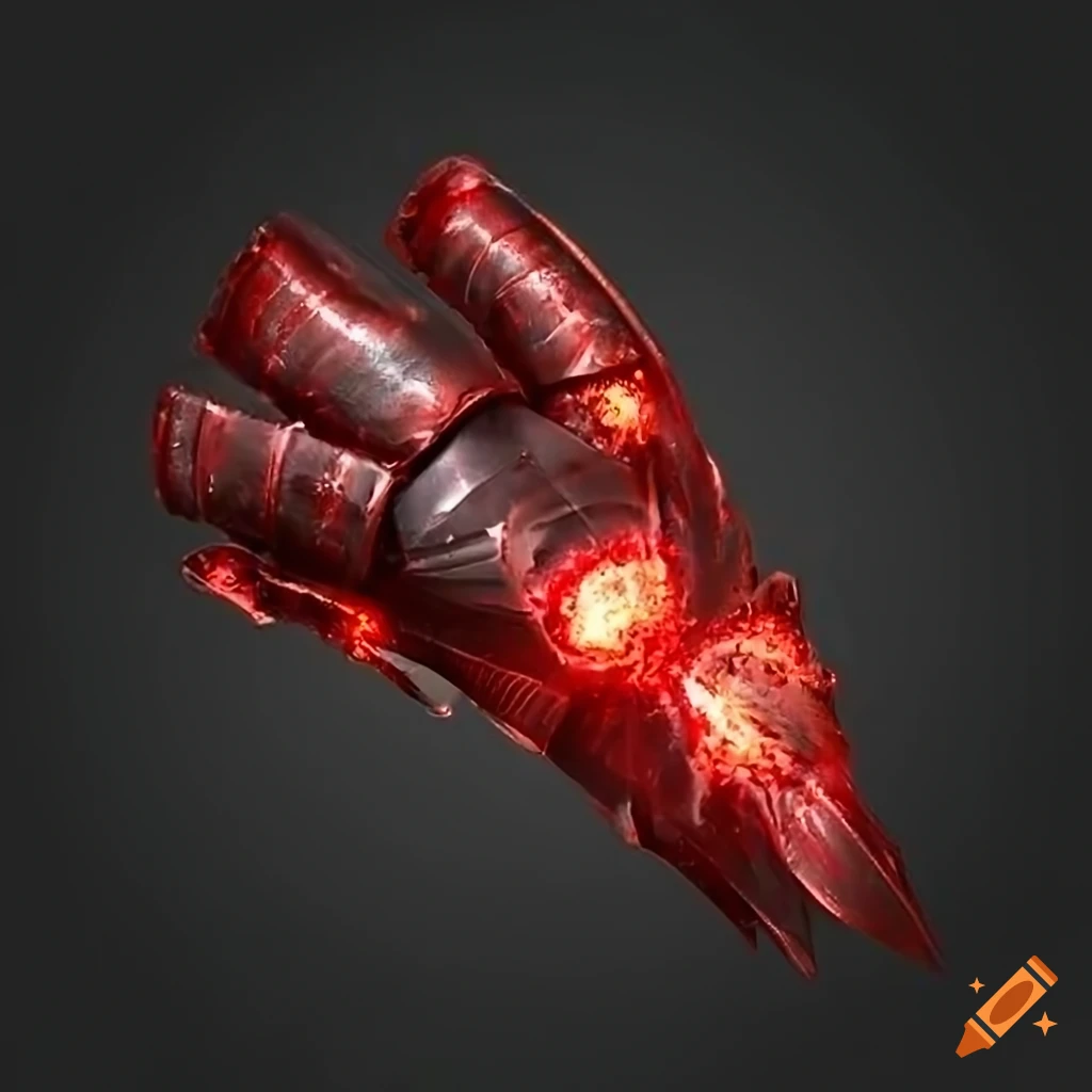 Red Glowing Metal Gauntlets On Craiyon