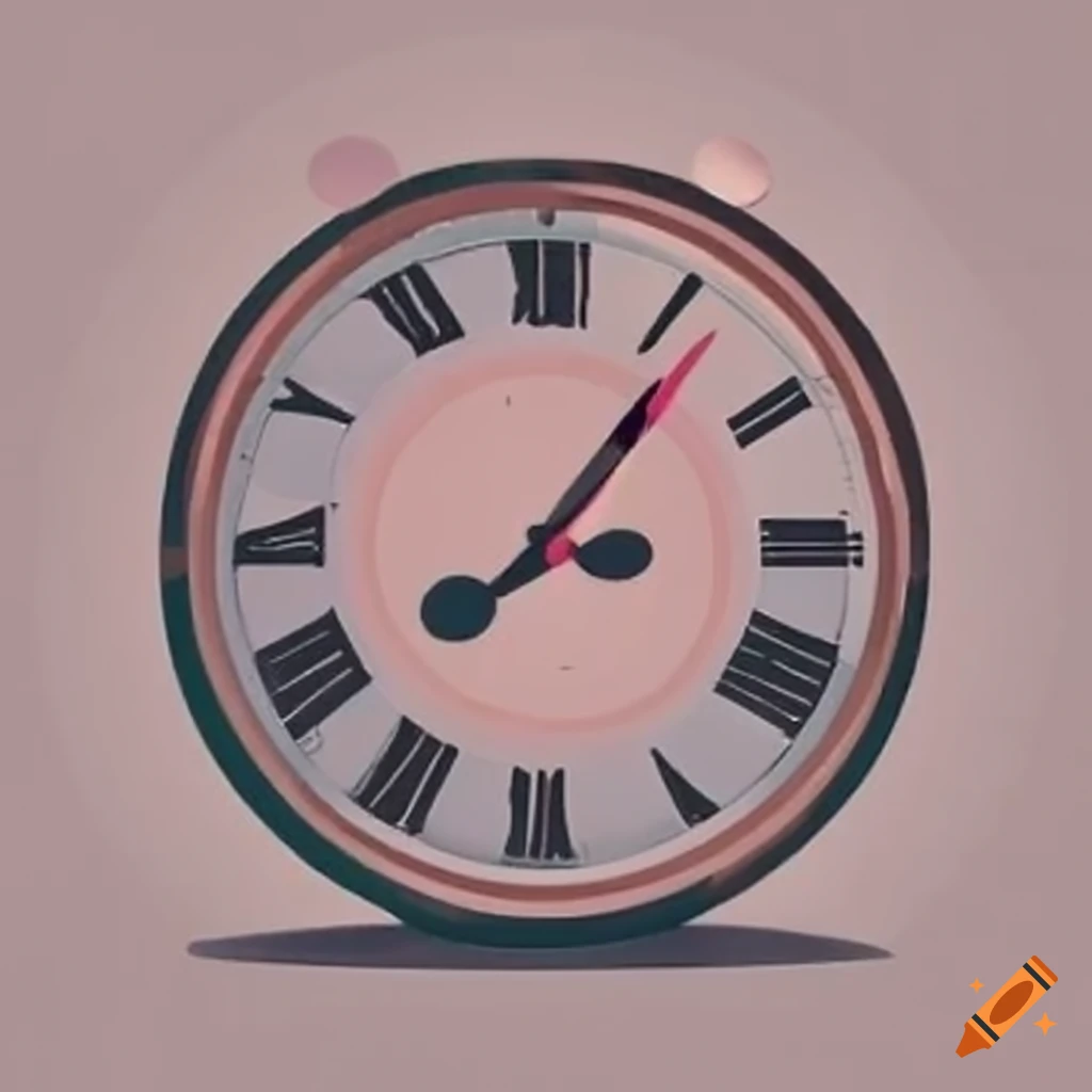 Image of an elegant clock with dotted hour markers on Craiyon