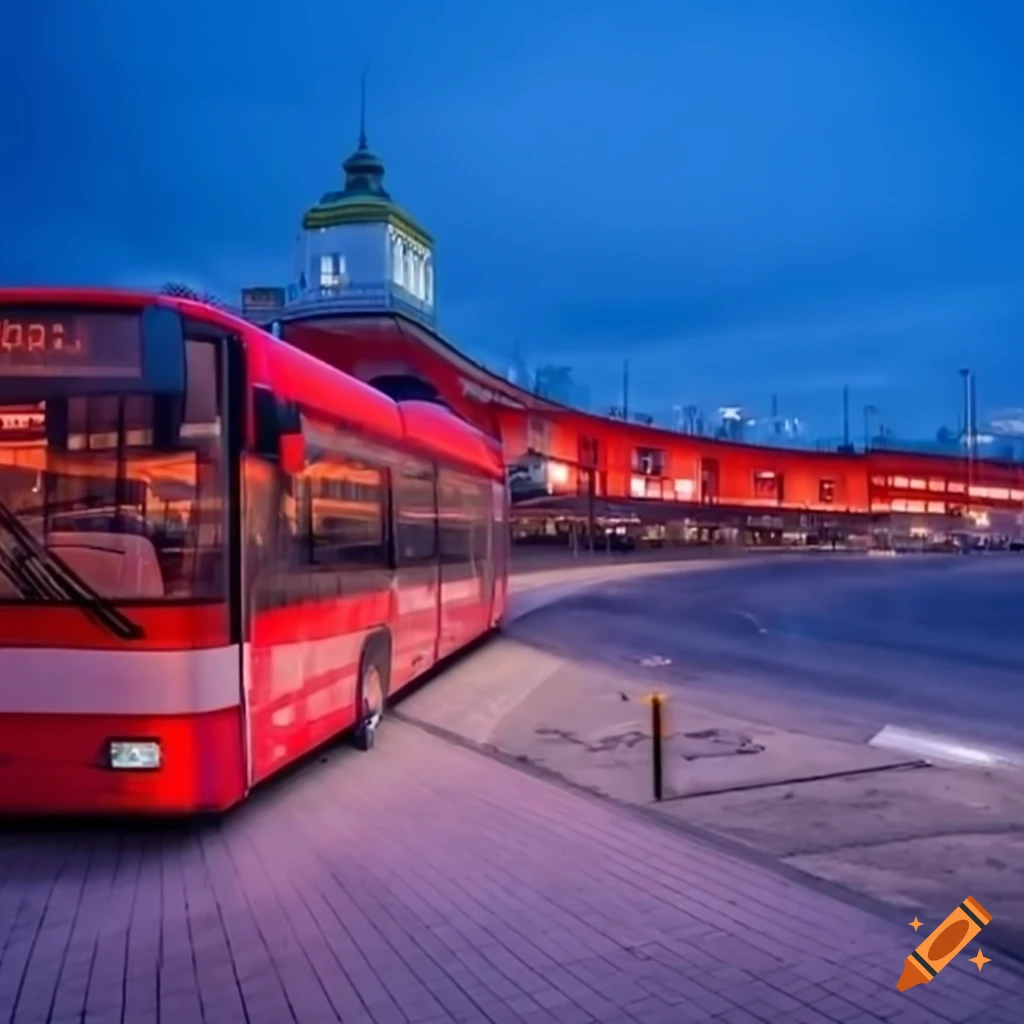 Red Buses At The New Bus Station In Bratislava On Craiyon