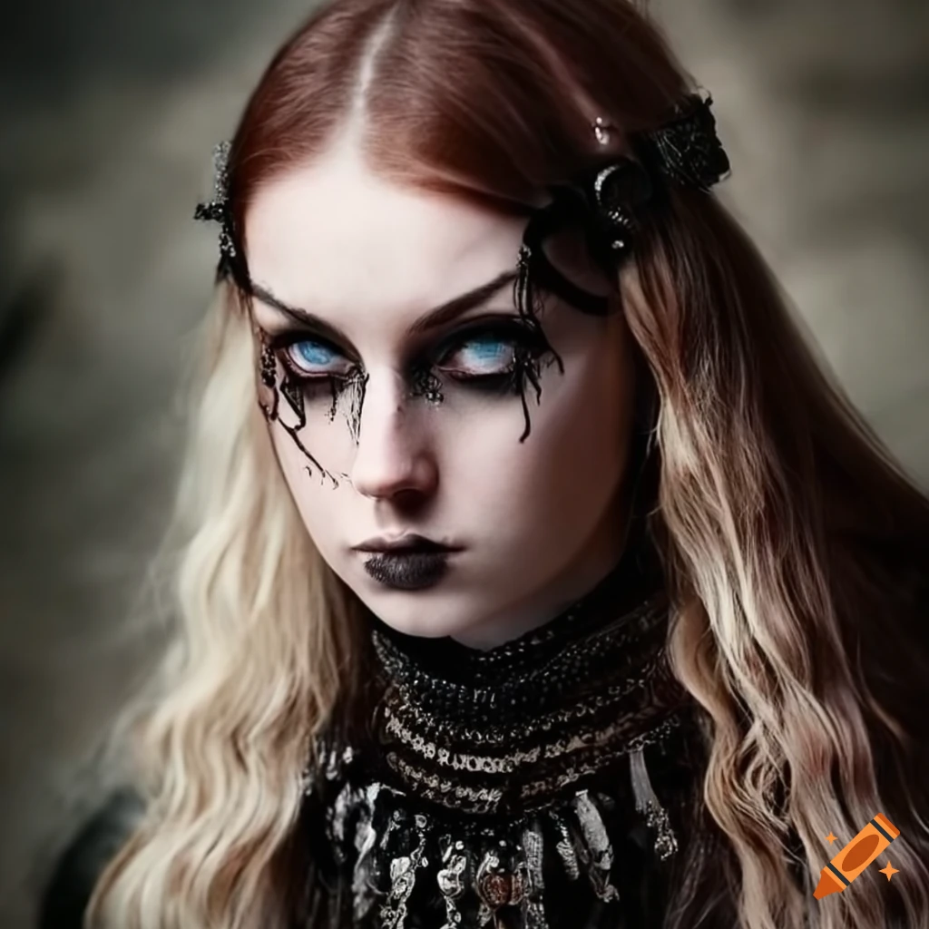 Portrait of a goth lady on Craiyon