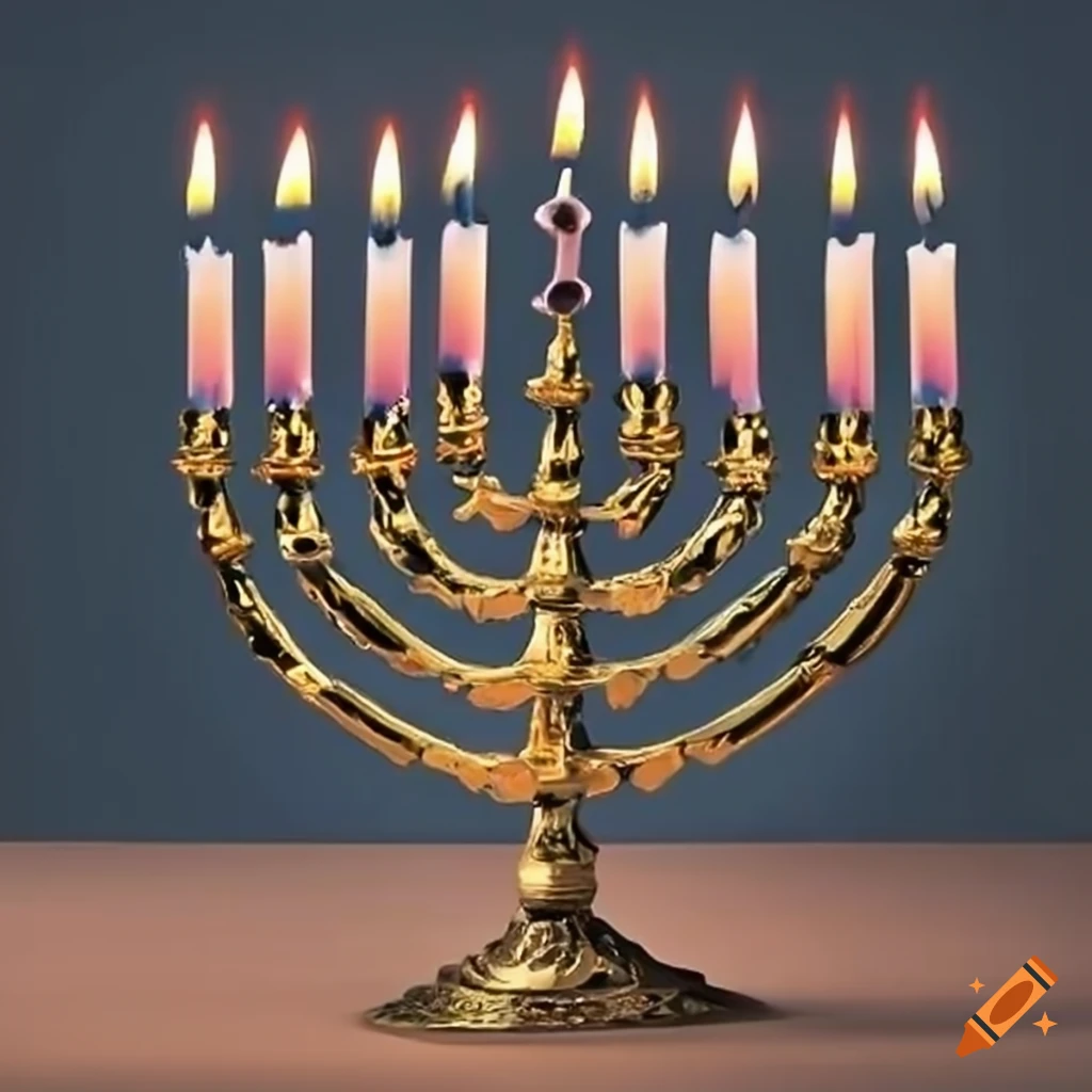 Hanukkah menorah with nine candles