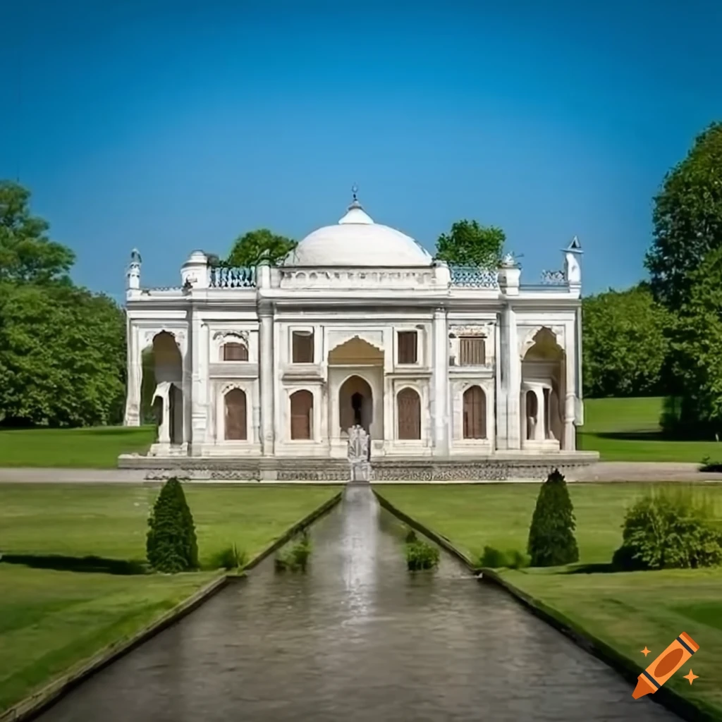 Frontal View Of Mughal Mahal White House Whitemarsh Lynnewood On Craiyon 1815