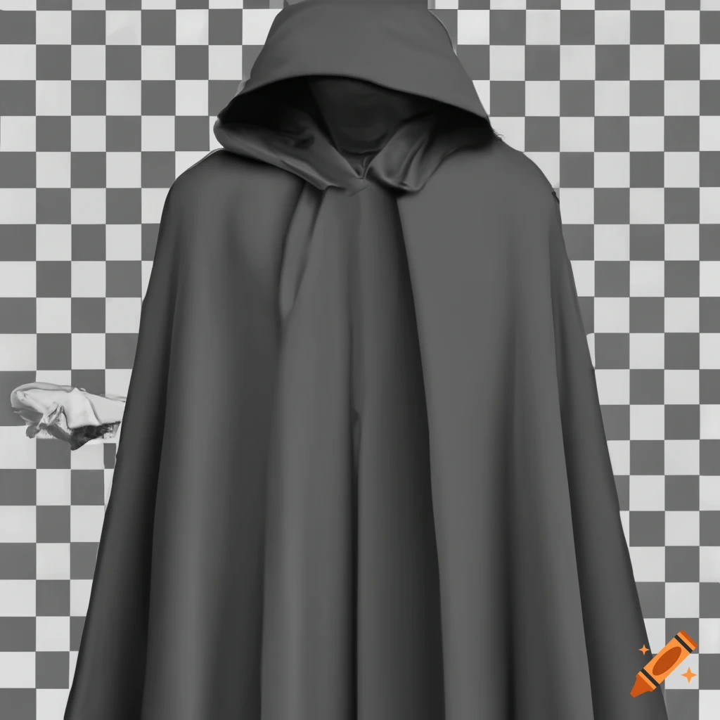Black hooded cape on Craiyon