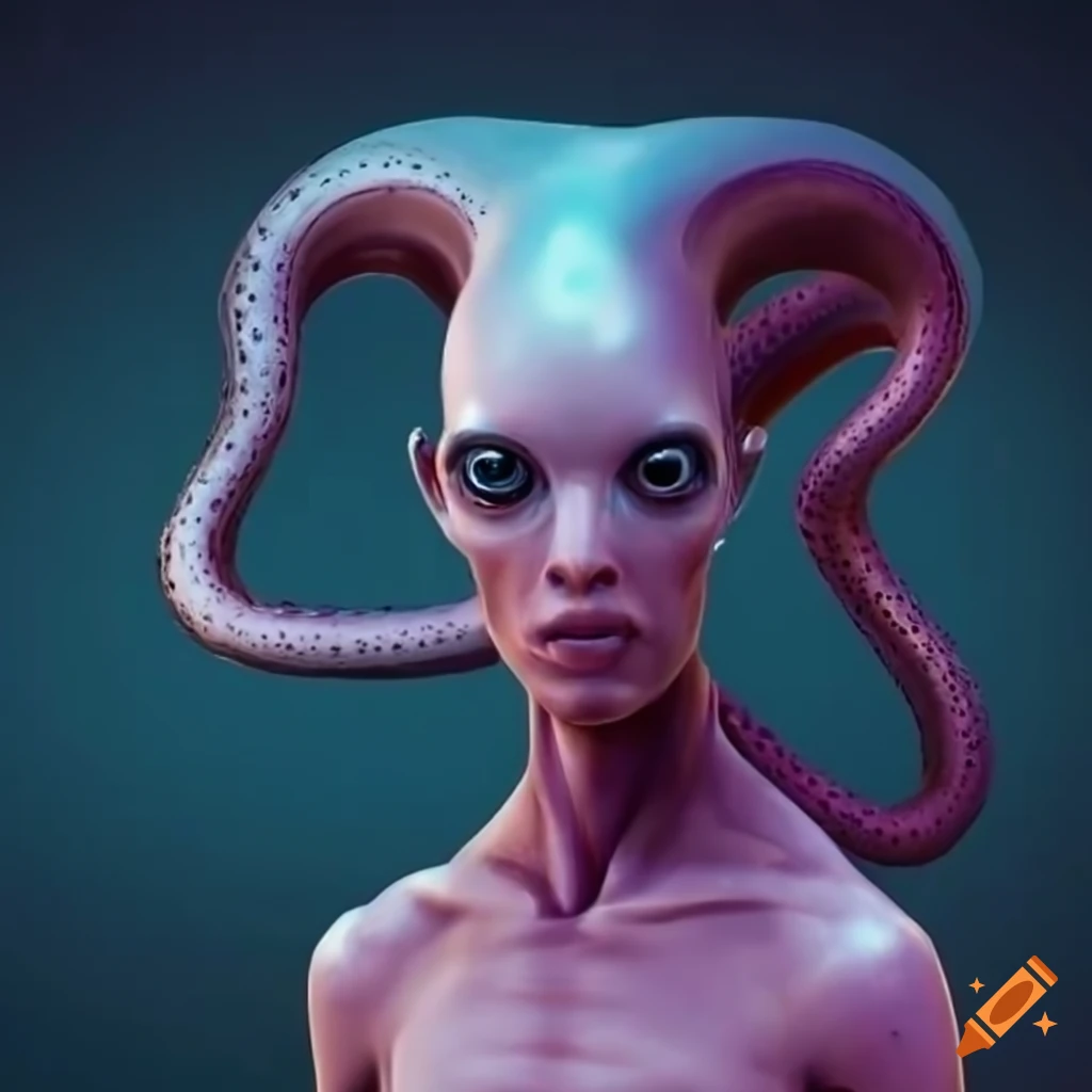 illustration of a squid-like alien with tentacle hair
