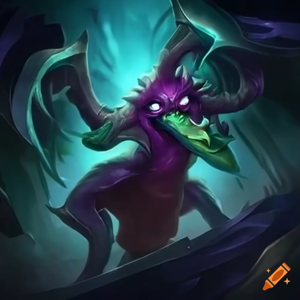 League of legends creature sticking its tongue on Craiyon