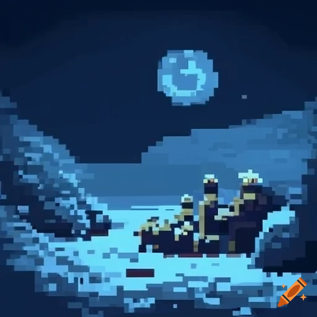 Pixel Art Of A Snowy Night In World War One Trenches On Craiyon