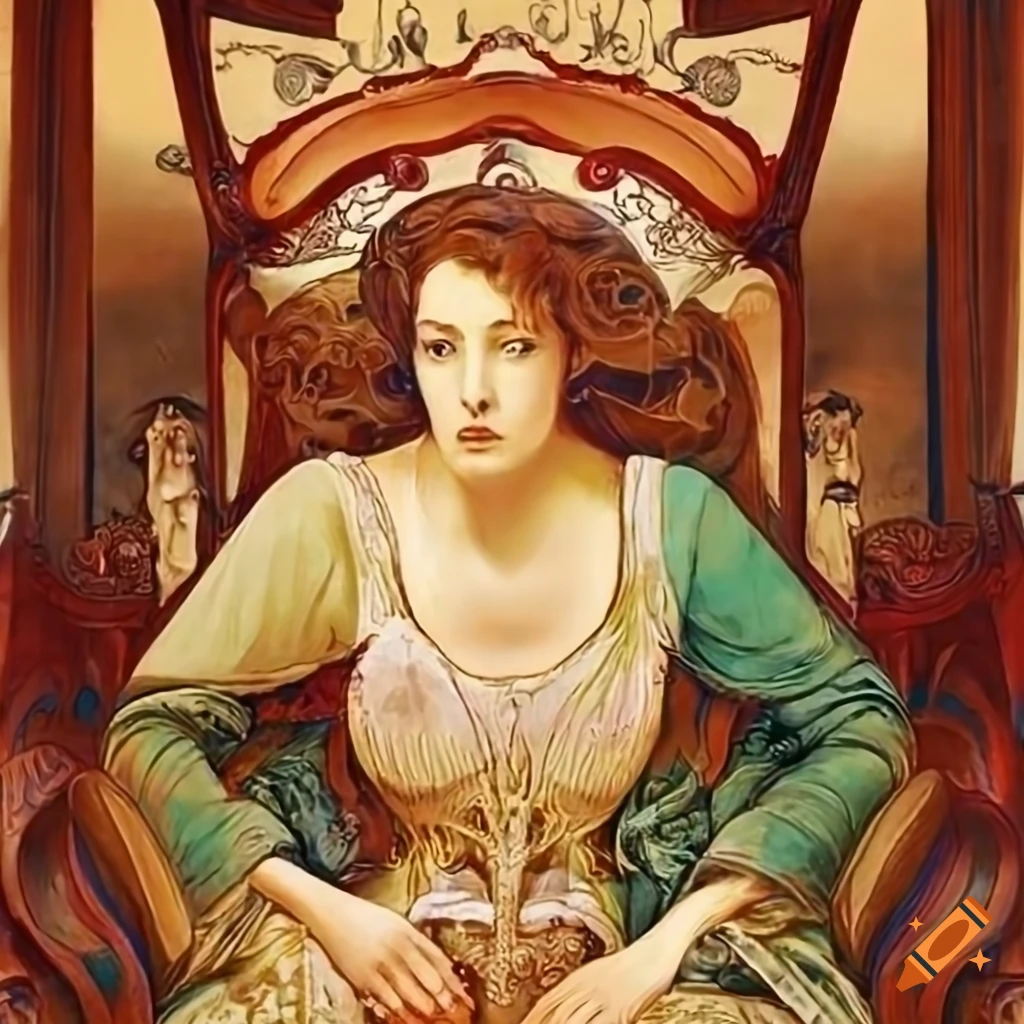 Art nouveau depiction of the nation of wales