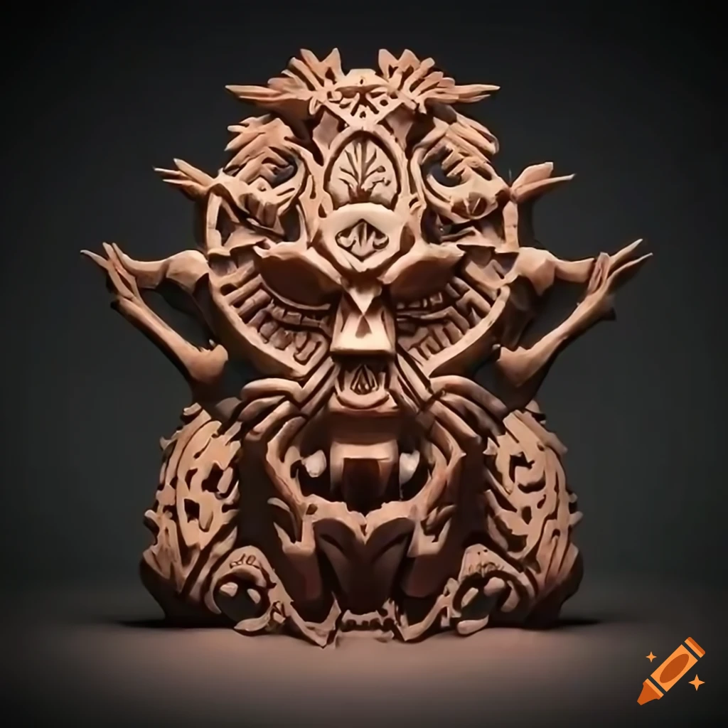carving of a Zelda game boss in a labyrinth